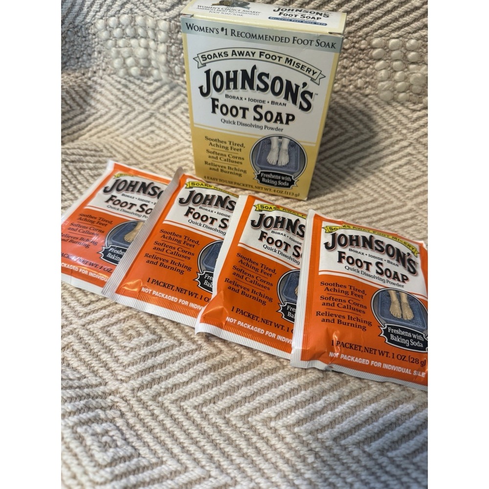 Johnson's Foot Soap Quick Dissolve Powder Soak Discontinued - 4 packets 1oz each - Picture 7 of 7